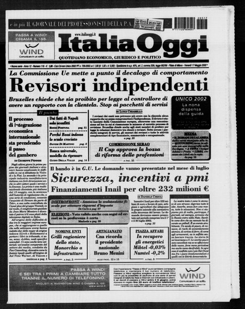 Italia oggi : quotidiano di economia finanza e politica